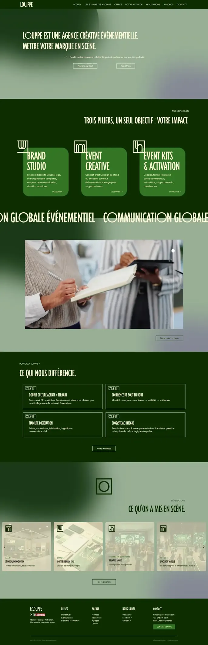 Aperçu du site en production, version ordinateur